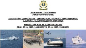 Indian Coast Guard 01-2027 Batch Online Form 2025