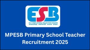 MPESB Primary School Teacher Recruitment 2025