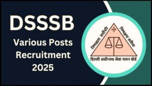 DSSSB Various Posts Recruitment 2025